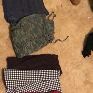 Pants, shirts, skirts, sweatshirts, shorts